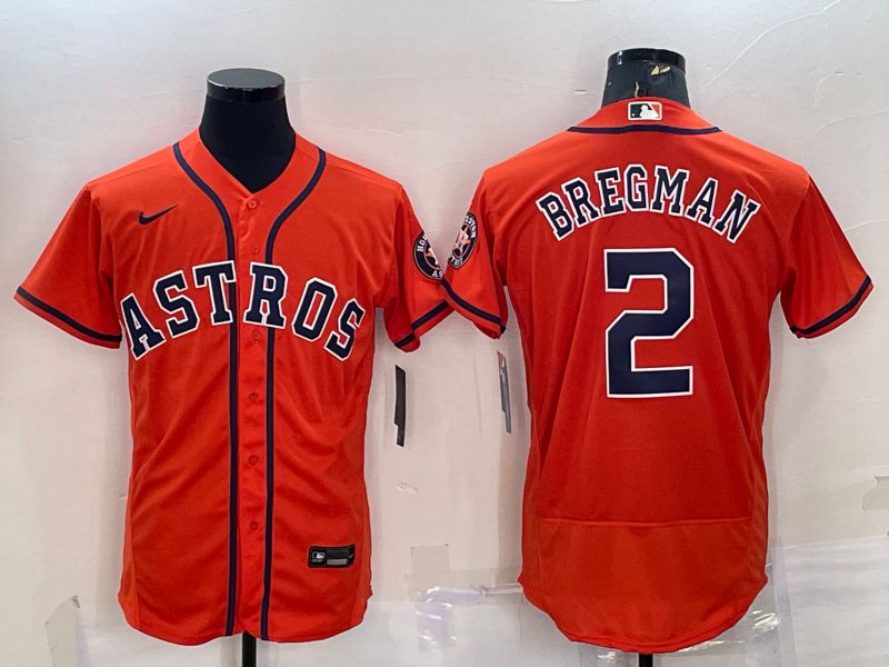 Men Houston Astros 2 Bregman Oragne Elite Nike 2022 MLB Jersey